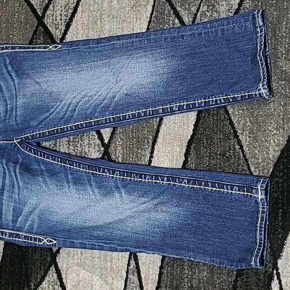 ROCK REVIVAL CELINE BLACK SEQUINS CAPRI DENIM JEAN - Picture 11 of 16